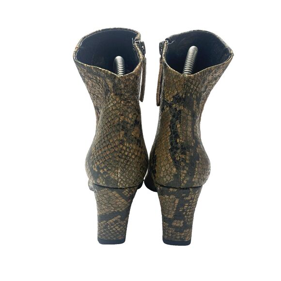 Free People Snakeskin Print Ankle Boots Zip Heels Size 36 US 6 Mobwife - Picture 15 of 16